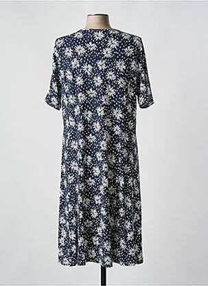 Rochie midi imprimeu floral mâneci scurte albastru SIGNATURE femeie
