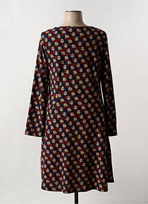 Rochie midi imprimeu fantezie mâneci lungi albastru MD'M femeie