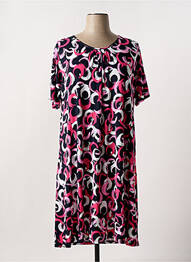 Rochie midi imprimeu fantezie mâneci scurte roz SIGNATURE femme