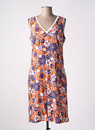 Rochie midi imprimeu floral fără mâneci portocalie MERI & ESCA femeie