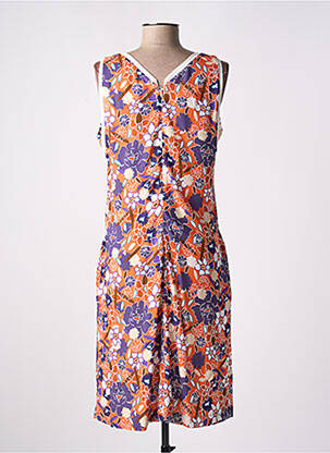 Rochie midi imprimeu floral fără mâneci portocalie MERI & ESCA femeie