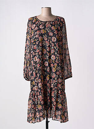 Rochie midi imprimeu floral mâneci lungi negru GRIFFON femeie