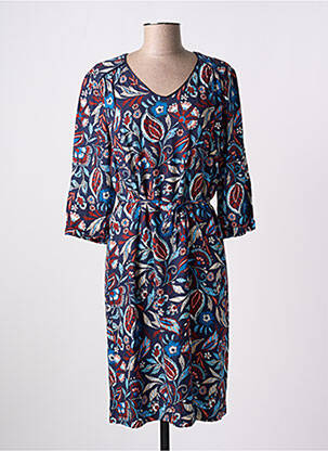 Rochie midi mâneci 3/4 mâneci 3/4 albastru GRIFFON femeie
