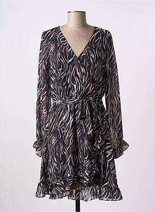 Rochie midi imprimeu fantezie mâneci lungi negru DEELUXE femeie