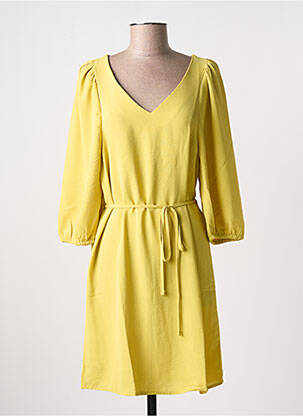 Rochie midi mâneci 3/4 mâneci 3/4 galben JDY femeie