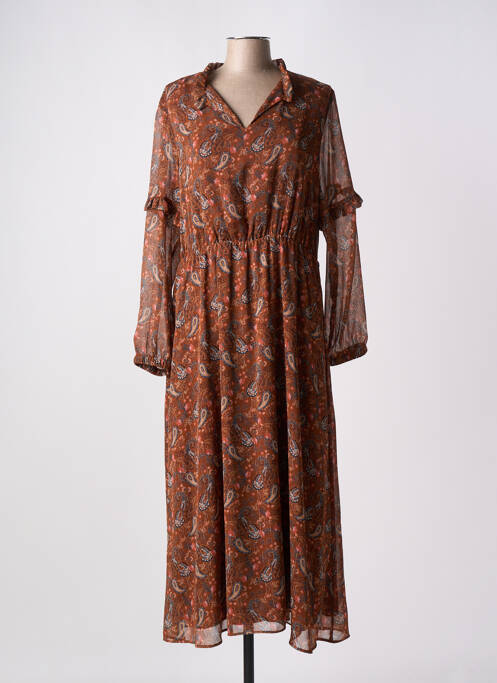 Rochie lungă maro C'EST BEAU LA VIE femeie