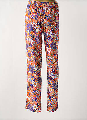 Pantalon drept țesătură poplin talie înaltă portocalie MERCI BONSOIR femeie