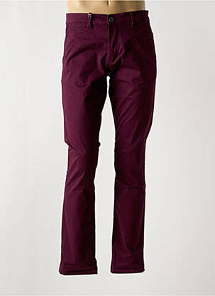 Pantalon chino țesătură poplin mărime normală violet TEDDY SMITH bărbat