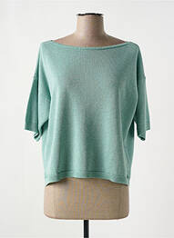 Pulover guler rotund mâneci scurte verde LOLA ESPELETA femme