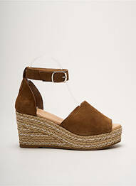 Espadrile nubuc toc de 7 la 9 cm maro METAMORF'OSE femme