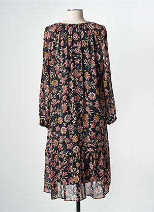 Rochie midi imprimeu floral mâneci lungi negru GRIFFON femeie