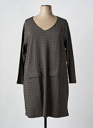 Rochie midi imprimeu fantezie mâneci lungi negru AGATHE & LOUISE femeie