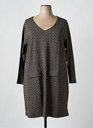 Rochie midi imprimeu fantezie mâneci lungi negru AGATHE & LOUISE femme