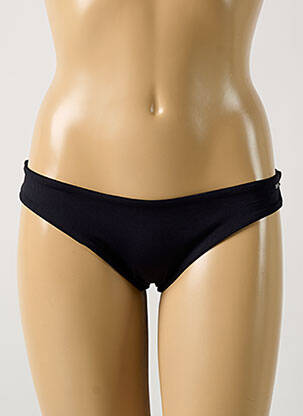 Chiloți de baie efect material satinat bikini negru GRAIN DE SABLE femeie