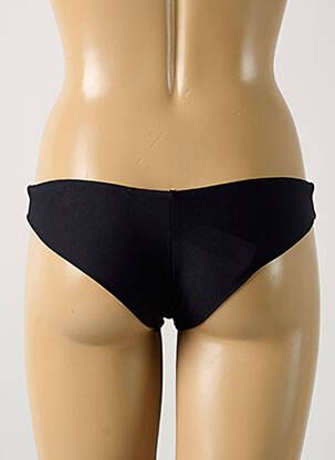 Chiloți de baie efect material satinat bikini negru GRAIN DE SABLE femeie