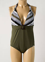 Costum de baie dintr-o singură piesă sutien cupe întregi cu decolteu înalt sutien cupe întregi cu decolteu înalt verde GRAIN DE SABLE femme
