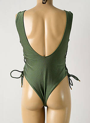 Costum de baie dintr-o singură piesă efect material satinat sutien cupe întregi cu decolteu înalt verde deschis RIO DE SOL femeie