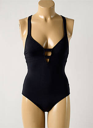 Costum de baie dintr-o singură piesă efect material satinat sutien cu susținere înaltă și burete detașabil negru SEAFOLLY femeie