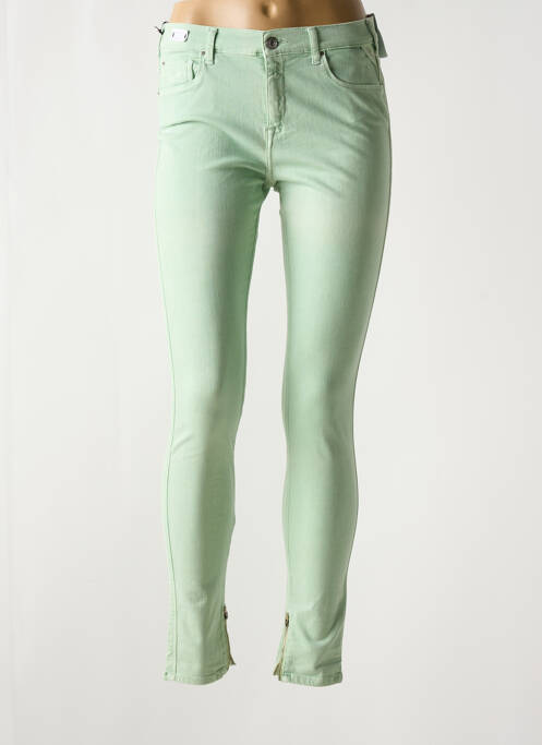 Blugi cu croială slim verde REPLAY femeie