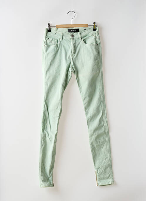 Blugi cu croială slim verde REPLAY femeie