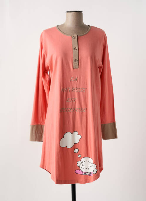 Cămașă de noapte mâneci lungi portocaliu NUIT CALINE femme