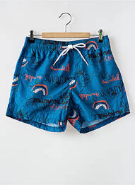 Șort de baie efect material satinat albastru SUNDEK homme