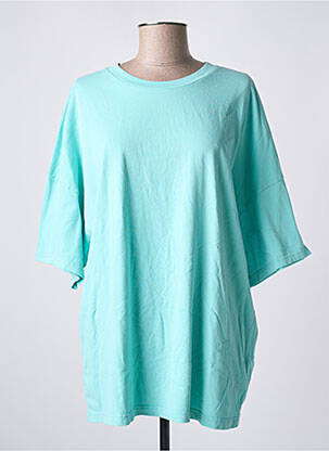 Tricou guler rotund mâneci scurte albastru AMERICAN VINTAGE femeie
