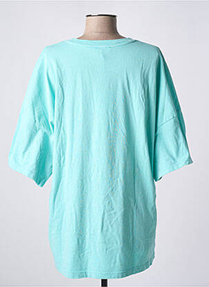 Tricou guler rotund mâneci scurte albastru AMERICAN VINTAGE femeie