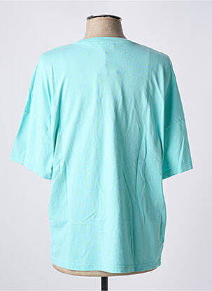Tricou guler rotund mâneci scurte albastru AMERICAN VINTAGE femeie