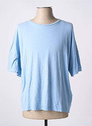 Tricou guler rotund mâneci scurte albastru AMERICAN VINTAGE femeie