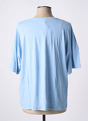Tricou guler rotund mâneci scurte albastru AMERICAN VINTAGE femeie