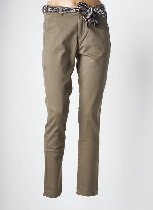 Pantalon chino verde LE TEMPS DES CERISES femeie