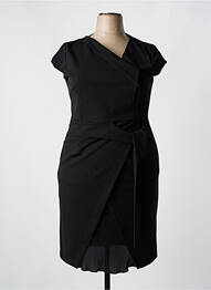 Rochie midi țesătură crep mâneci scurte negru KITANA femeie
