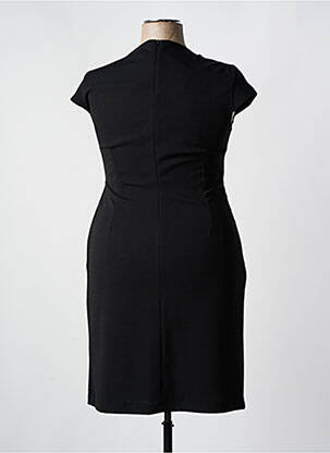 Rochie midi țesătură crep mâneci scurte negru KITANA femeie