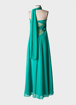 Rochie lungă croială evazată fără mâneci verde FASHION NEW YORK femeie