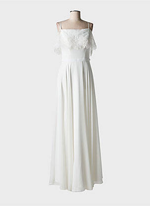 Rochie lungă croială evazată fără mâneci alb FASHION NEW YORK femeie
