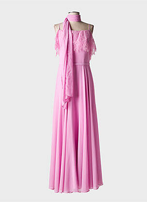 Rochie lungă croială evazată fără mâneci roz FASHION NEW YORK femeie