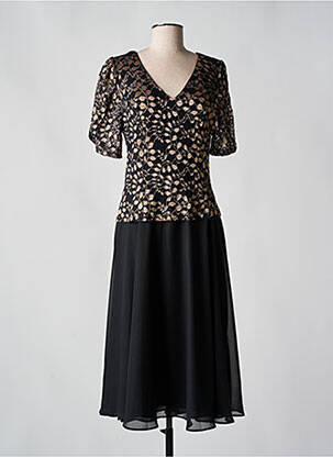 Rochie midi țesătură crep mâneci scurte negru MY LITTLE PRINCESS femeie