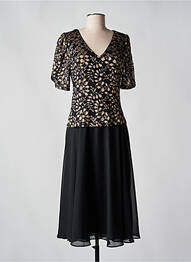 Rochie midi țesătură crep mâneci scurte negru MY LITTLE PRINCESS femeie