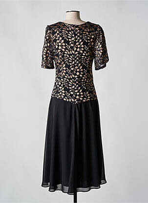 Rochie midi țesătură crep mâneci scurte negru MY LITTLE PRINCESS femeie