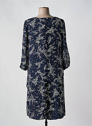 Rochie midi croială fluidă mâneci 3/4 albastru SIGNATURE femeie