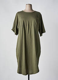 Rochie midi croială fluidă mâneci scurte verde MAT. femeie