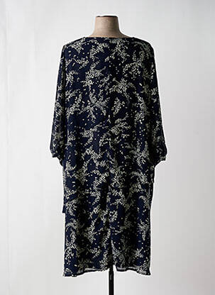 Rochie midi imprimeu floral mâneci lungi albastru SIGNATURE femeie