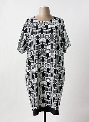 Rochie midi imprimeu fantezie mâneci scurte negru GRIFFON femeie