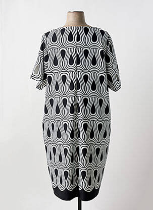 Rochie midi imprimeu fantezie mâneci scurte negru GRIFFON femeie