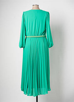 Rochie midi țesătură crep mâneci lungi verde BARILOCHE femeie