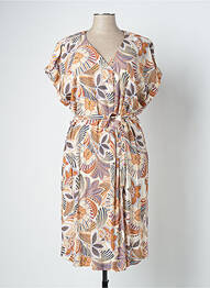 Rochie midi imprimeu floral mâneci scurte portocaliu DIANE LAURY femeie