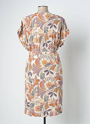 Rochie midi imprimeu floral mâneci scurte portocalie DIANE LAURY femeie