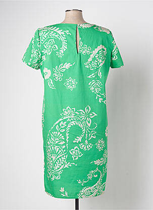 Rochie midi imprimeu fantezie mâneci scurte verde SIGNE NATURE femeie