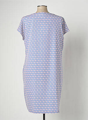 Rochie midi imprimeu fantezie mâneci scurte albastru SIGNE NATURE femeie